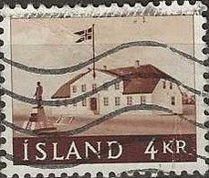 ICELAND 1958 Old Government House - 4k. - Brown FU - Used Stamps