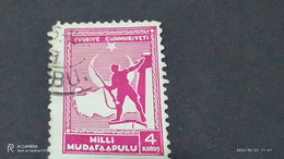 TÜRKEY--YARDIM PULLARI-1940-50- MİLLİ MÜDAFAA PULU 4K   DAMGALI - Charity Stamps