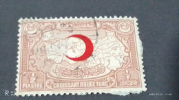 TÜRKEY--YARDIM PULLARI-1928  RED CRESENT 0.50 PİASTRE  DAMGALI - Liefdadigheid Zegels