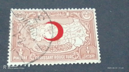 TÜRKEY--YARDIM PULLARI-1928  RED CRESENT 0.50 PİASTRE  DAMGALI - Charity Stamps