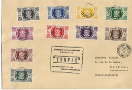 PM271/ TP Wallis 2 Séries Obl. Protectorat Français Wallis 1947 >  Nouméa Nouvelle-Calédonie C. D'arrivée - Storia Postale