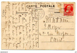BELGIQUE - FRANCE - Obliteration Mec . FLIER " 6 ANTWERPEN 6 - Anvers " Lettre I Et C Dans La Flamme  Pour PARIS 1912 - Vlagstempels