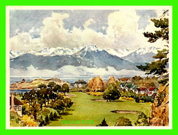 VICTORIA, BC - OAK BAY GOLF LINKS AND OLYMPIC MTS. - WATER COLOUR BY EDWARD GOODALL - - Victoria