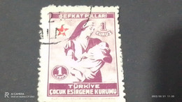 TÜRKEY--YARDIM PULLARI-1930-50-    1K   ÇOCUK ESİRGEME PULU  DAMGALI - Charity Stamps