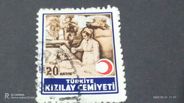 TÜRKEY--YARDIM PULLARI-1930-50-    20P  KIZILAY CEMİYETİ  DAMGALI - Charity Stamps