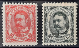 Luxembourg 1906/15 N°74/75 *TB Cote 6€ - 1906 Wilhelm IV.