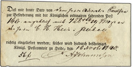 SCHLESWIG-HOLSTEIN HEIDE, Ortsdruck Auf Einlieferungsschein (1840), Leichte Altersspuren Sonst Pracht - Prephilately