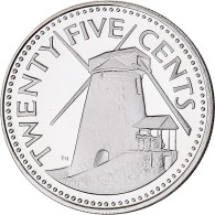 Monnaie, Barbade, 25 Cents, 1975, Franklin Mint, FDC, Cupro-nickel, KM:13 - Barbados (Barbuda)