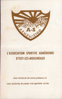 ISSY-LES-MOULIMEAUX   ( HAUTS DE SEINE )   L ' ASSOCIATION SPORTIVE ARMENIENNE - Menus