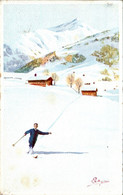 Pellegrini Cpa Sport D'Hiver 滑雪 Ski スキー Esquí Sciare Sciatore Neige Snow 雪 N°145 Cpa Couleur Non Ecrite Au Dos En B.Etat - Sonstige & Ohne Zuordnung