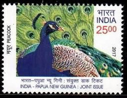 INDIA 2017 INDIA PAPUA NEW GUINEA JOINT ISSUE BIRDS 1v Stamp MNH As Per Scan - Paons