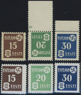 ESTLAND 1-3x,y **, 1941, Landespost, Beide Papiere, Postfrisch, 2 Prachtsätze, Mi. 115.- - Occupation 1938-45