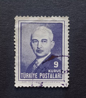 Türkiye 1946 EFFIGY OF  ISMET PRESIDENT COLOR ERROR VIOLET INSTEAD OF GRAY BLACK  7 SCANNER - Usati