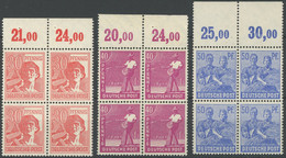 ALLIIERTE BES. 953-55POR **, 1947, 30 - 50 Pf. II. Kontrollausgabe, Je Im Viererblock Vom Oberrand Mit Durchgezähntem Ob - Other & Unclassified