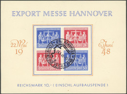 ALLIIERTE BES. VZd 1 BrfStk, 1948, Exportmesse Im Viererblock Auf Schmuckblatt Mit Sonderstempel - Other & Unclassified