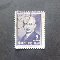 Türkiye 1946 EFFIGY OF  ISMET PRESIDENT COLOR ERROR VIOLET INSTEAD OF GRAY BLACK  7 SCANNER - Used Stamps