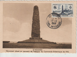 France Carte Maximum St Nazaire 786 Oblit 1948 - 1940-1949