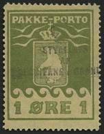 GRÖNLAND - PAKKE-PORTO 4A O, 1919, 1 Ø Grünoliv, (Facit P 4II), Pracht - Parcel Post