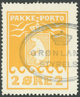 GRÖNLAND - PAKKE-PORTO 5A O, 1924, 2 Ø Gelb, (Facit P 5III), Pracht, Gepr. Dr. Debo - Parcel Post