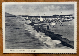 MARINA DI CARRARA - LA SPIAGGIA -  VIAGGIATA  ALL'ESTERO _ INGHILTERRA   - G.F. - MM 61 - Carrara