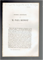 1888 IMPRIMERIE ADMINISTRATIVE DE M. PAUL DUPONT A CLICHY ET RUE DE GRENELLE SAINT HONORE OU J. J. ROUSSEAU A PARIS - Ile-de-France
