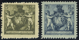 LIECHTENSTEIN 48/9B **, 1921, 5 Rp. Schwarzbräunlilcholiv Und 71/2 Rp. Schwarzblau, Gezähnt L 121/2, Postfrisch, 2 Prach - Other & Unclassified