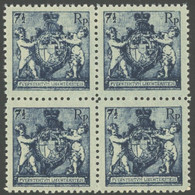 LIECHTENSTEIN 49B VB **, 1921, 71/2 Rp. Schwarzblau, Gezähnt L 121/2, Im Viererblock, Postfrisch, Pracht, Mi. (120.-) - Other & Unclassified