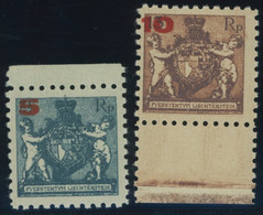 LIECHTENSTEIN 61/2A **, 1924, 5 Auf 71/2 Rp. Und 10 Auf 13 Rp., Gezähnt L 9, Postfrisch, Pracht, Mi. 60.- - Other & Unclassified