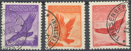 LIECHTENSTEIN 143-45y O, 1935, 10 - 20 Rp. Adler, Geriffelter Gummi, 3 Prachtwerte - Other & Unclassified