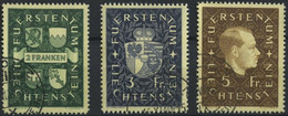 LIECHTENSTEIN 183-85 O, 1939, Wappen Und Fürst Franz Josef II, Prachtsatz, Mi. 140.- - Other & Unclassified