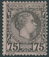 MONACO 8 *, 1885, 75 C. Schwarz Auf Rosa, Falzreste, Pracht, Mi. 250.- - Other & Unclassified