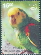 India 2016 Exotic Birds 1v Stamp MNH Macaw Parrot Amazon Crested, As Per Scan - Cuckoos & Turacos