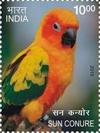 India 2016 Exotic Birds 1v Stamp MNH Macaw Parrot Amazon Crested, As Per Scan - Koekoeken En Toerako's