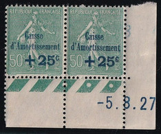 France N°247 - Paire Bdf Daté - Neuf * Avec Charnière - TB - Unused Stamps