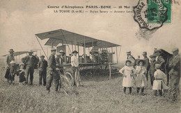 La Tombe * Aviation * Course D'aéroplane Paris Rome 28 Mai 1911 , Avion Biplan Savary Aviateur LEVEL - Sonstige & Ohne Zuordnung