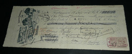 Rare Document Ancien, Chèque, Gros Fils & Cie Vermoutherie Frontignan, Timbre Fiscal 1906 - Cheques & Traveler's Cheques