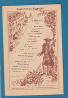 BESANCON Académie De Besançon Beau Menu Illustré 1899 Vins De La Région Mr Pingaud - Menus