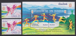 Olympics 2016 - Athletics - SERBIJA - S/S+Set MNH - Estate 2016: Rio De Janeiro