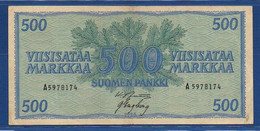 FINLAND - P. 96a (2) – 500 Markkaa 1956,  XF, Serie A5978174 - Finlande