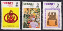 BRUNEI 1978 Coronation Anniversary MNH Set Mi. 221 - 223 ~ Coat Of Arms, Coronation, Crown - Brunei (1984-...)