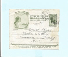 Entier Postal Madagascar 1932 Pour Le Loiret - Cartas & Documentos