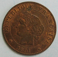 1 Centime Cérès 1891 A Paris. En Bronze , Gadoury 88 , Superbe - 1 Centime