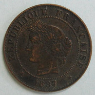 1 Centime Cérès 1897 A Paris. En Bronze , Gadoury 88 , - 1 Centime