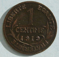 1 Centime Dupuis 1919 En Bronze , Gadoury 90. Superbe - 1 Centime