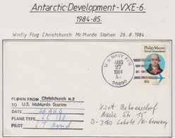 USA  Antarctic Development VXE-6  Deep Freeze  Flown From Christchurch To McMurdo  Ca US Navy AUG 27 1984 (VX162) - Vuelos Polares
