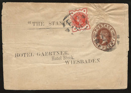 COVER ONE PENNY & HALF PENNY VICTORIA TO HOTEL GAERTNER WIESBADEN - Briefe U. Dokumente