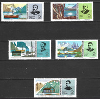 ARGENTINE. N°1012-6 De 1975. Pionniers Des Terres Australes. - Polarforscher & Promis