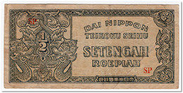 NETHERLANDS INDIES,JAPANESE GOVERNMENT,1/2 ROEPIAH,1944,P.128,FINE - Indes Neerlandesas