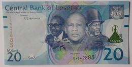 Lesotho 20 Maloti 2021 Pnew UNC New Security And Signature - Lesotho