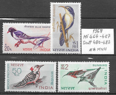 India 1968 - Michel 464-467,Scott 480-483,MNH(mint Never Hinged) - Unused Stamps